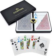 🃏 copag 4-color design 100% plastic playing cards: premium red/blue double deck set – jumbo index, poker size логотип