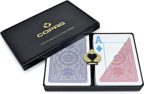 img 3 attached to 🃏 Copag 4-Color Design 100% Plastic Playing Cards: Premium Red/Blue Double Deck Set – Jumbo Index, Poker Size