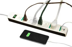 img 1 attached to GG-16326USB Go Green Power Inc. Surge 🔌 Protector with 6 Outlets and 2 USB Ports