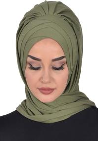 img 4 attached to Jersey Cotton Instant Modesty Turban