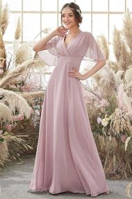 img 1 attached to Aoyocobo Batwing Chiffon Bridesmaid Dresses