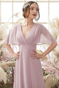 img 3 attached to Aoyocobo Batwing Chiffon Bridesmaid Dresses