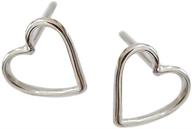 💖 hollow heart minimalist 925 sterling silver stud earrings for women and girls - love geometric huggie studs fashion – simple piercing post jewelry - hypoallergenic gifts for girlfriend, wife, mom with sensitive ear logo