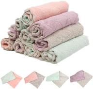 🧽 efficient kitchen cloth dish towels for washing dishes - 8 pack double-sided microfiber dish rags for reusable household cleaning logo