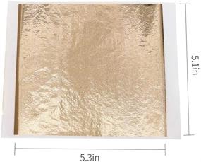 img 3 attached to Champagne Gold Leaf Paper - KINNO Imitation Gold Foil Sheets (100 Count) - 5.1 by 5.3 Inches - Ideal for Paintings, Handcrafts, Picture Frames, Sculpture, Furniture, Arts Decoration, Gilding, Nails, Wall Décor