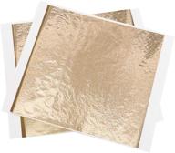 champagne gold leaf paper - kinno imitation gold foil sheets (100 count) - 5.1 by 5.3 inches - ideal for paintings, handcrafts, picture frames, sculpture, furniture, arts decoration, gilding, nails, wall décor logo