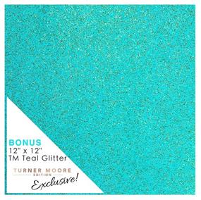 img 1 attached to 12x12 Glitter Vinyl Adhesive Sheets - Transparent, Ideal for Silhouette Cameo, Maker Explore, 🌟 Decals, Stickers, Glass, Cups - Includes 23-pk of Exclusive TM Teal by Turner Moore Edition