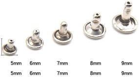 img 1 attached to 400 Sets of Leather Rivets with Double Cap Tubular Metal Studs and Fixing Tools for DIY Leather Craft, Clothing, Shoes, Bags, Belts - Repair and Decoration (8x8mm)