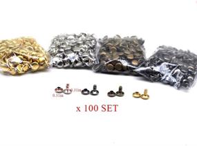 img 3 attached to 400 Sets of Leather Rivets with Double Cap Tubular Metal Studs and Fixing Tools for DIY Leather Craft, Clothing, Shoes, Bags, Belts - Repair and Decoration (8x8mm)