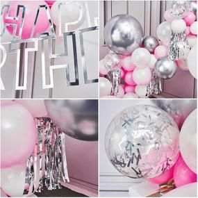 img 2 attached to 🎈 PartyWoo Pink Balloon Set: 107 pcs Pink and White Balloons, Happy Birthday Banners, Silver Confetti Balloons, Hanging Swirls - Perfect Decorations for Baby Shower, Girl's Birthday Party