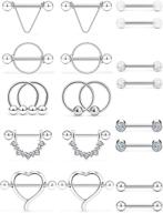 ftovosyo surgical nipplerings silver tone horseshoe logo