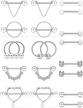 ftovosyo surgical nipplerings silver tone horseshoe logo