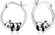 🦄 hypoallergenic animal huggie hoop earrings for women - panda, unicorn, hummingbird, dolphin design, 925 sterling silver jewelry, ideal gifts for sensitive ears logo