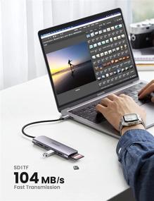 img 1 attached to 🔌 UGREEN USB-C Hub 6-in-1 Adapter with 4K HDMI Output, 3 USB 3.0 Ports, SD/TF Card Reader - Compatible with MacBook Pro, XPS and More Type C Devices