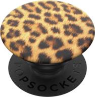 🐆 enhanced popsockets popgrip: multi-functional phone grip and stand, foldable, interchangeable top, cheetah chic logo