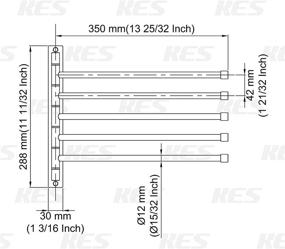 img 4 attached to KES Swing Out Towel Bar A2102S5 - SUS 304 Stainless Steel Bathroom Hand Towel Rack, 5-Bar Folding Arm Swivel Hanger, Wall Mount Polished Finish, Laundry Drying Rack