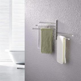 img 3 attached to KES Swing Out Towel Bar A2102S5 - SUS 304 Stainless Steel Bathroom Hand Towel Rack, 5-Bar Folding Arm Swivel Hanger, Wall Mount Polished Finish, Laundry Drying Rack