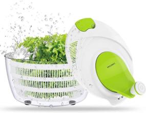 img 2 attached to 🥗 LOVKITCHEN Salad Spinner Dryer: 5L Large Quarts for Quick Drying, Enhancing Taste in Salads & Speeding up Food Preparation