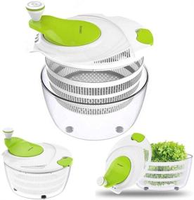 img 3 attached to 🥗 LOVKITCHEN Salad Spinner Dryer: 5L Large Quarts for Quick Drying, Enhancing Taste in Salads & Speeding up Food Preparation