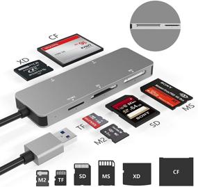 img 4 attached to High Speed USB 3.0 (5Gps) 6-in-1 Aluminum Card Reader - XD/SD/MS/M2/CF/TF Memory Card Slot Combo Adapter for Windows XP/Vista/7/8/8.1/10, Mac OS, Linux