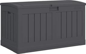 img 4 attached to Suncast 50-Gallon Outdoor Resin Patio Deck Storage Box with Seat, Peppercorn: Stylish and Functional Storage Solution for Your Patio
