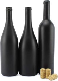 img 4 attached to 🍷 Enhance Decor and Create Homemade Wine with Cornucopia Black Wine Bottles (Set of 3) - Black Matte Coated Glass Bottles of Various Sizes; Perfect for Halloween Too!