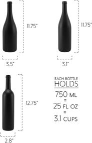 img 2 attached to 🍷 Enhance Decor and Create Homemade Wine with Cornucopia Black Wine Bottles (Set of 3) - Black Matte Coated Glass Bottles of Various Sizes; Perfect for Halloween Too!