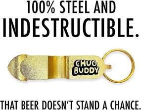 img 1 attached to 🍺 Chug Buddy Metal Can Opener Keychain: The Ultimate Shotgun Beer Chugging Tool - Gold Steel 4-in-1 Shotgunning Tool for Parties and Tailgating - Perfect Drinking Accessories and Gift Idea