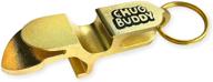 🍺 chug buddy metal can opener keychain: the ultimate shotgun beer chugging tool - gold steel 4-in-1 shotgunning tool for parties and tailgating - perfect drinking accessories and gift idea logo