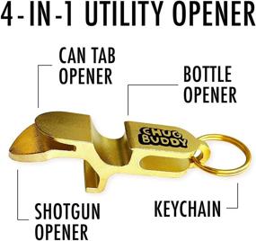 img 3 attached to 🍺 Chug Buddy Metal Can Opener Keychain: The Ultimate Shotgun Beer Chugging Tool - Gold Steel 4-in-1 Shotgunning Tool for Parties and Tailgating - Perfect Drinking Accessories and Gift Idea