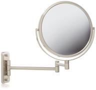 🪞 jerdon jp7808n wall mount mirror in nickel: 13.5-inch extension for enhanced convenience and style logo