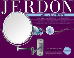 img 1 attached to 🪞 Jerdon JP7808N Wall Mount Mirror in Nickel: 13.5-Inch Extension for Enhanced Convenience and Style