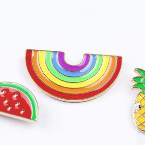 img 1 attached to 📌 Enamel Lapel Pin Set - 5 Piece Cartoon Brooch Pins for Girls Jewelry by OAONNEA
