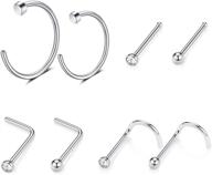 👃 gagabody g23 titanium nose ring hoop 20g 18g: stylish & durable nose piercing jewelry logo