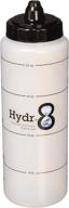 stay hydrated with hydr-8 squeeze water bottle 32oz: time markings for easy tracking logo