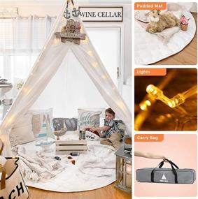 img 2 attached to 🏕️ Off White Country Chic Teepee Tent: Perfect for Stylish Adult Camping
