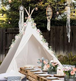 img 3 attached to 🏕️ Off White Country Chic Teepee Tent: Perfect for Stylish Adult Camping