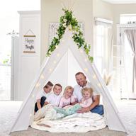 🏕️ off white country chic teepee tent: perfect for stylish adult camping логотип
