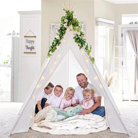 img 4 attached to 🏕️ Off White Country Chic Teepee Tent: Perfect for Stylish Adult Camping