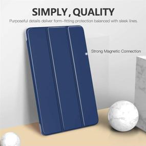 img 3 attached to MoKo Case for Samsung Galaxy Tab S5e 2019 - Ultra Thin Slim Shell Trifold Stand Cover with Frosted Back - Auto Wake & Sleep - Navy Blue - Fits Galaxy Tab S5e SM-T720/SM-T725 2019 Tablet