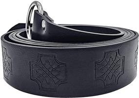 img 1 attached to Medieval Viking Embossed Leather Renaissance Men's Accessories and Belts