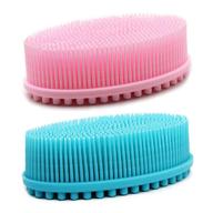 🧼 dnc silicone exfoliating body scrubber brush for shower - set of 2 packs logo