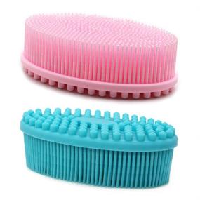 img 3 attached to 🧼 DNC Silicone Exfoliating Body Scrubber Brush for Shower - Set of 2 Packs