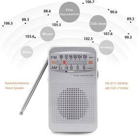img 3 attached to 📻 Compact Portable AM FM Transistor Radio - Battery Operated, Earphone Jack, Easy and Long-Lasting Operation, Enhanced Reception