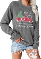 🎄 fashgl women's funny christmas movies watching sweatshirt - festive christmas tree truck graphic pullover logo