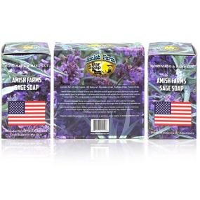 img 3 attached to 🧼 Amish Farms Handmade Natural Body Scrub Soap: Lavender Scent, Made in USA | Exfoliating White Sage Leaves, Paraben and Sulfate-Free (4 Bars)