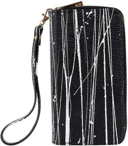 img 4 attached to 💼 Pamida Black Graffiti Double Zipper Long Wallet: Sleek Design with Multiple Interior Pockets