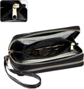 img 2 attached to 💼 Pamida Black Graffiti Double Zipper Long Wallet: Sleek Design with Multiple Interior Pockets