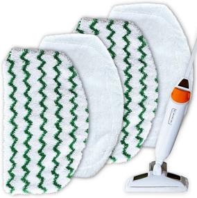 img 4 attached to 🧼 4 Pack of Washable Replacement Turbo Microfiber Steam Mop Pads - Compatible with Bissell PowerFresh 1544A 1806 2075A 5938 Deluxe 3-in-1 Slim Lift-Off Cleaner Power Fresh Cloth Mops