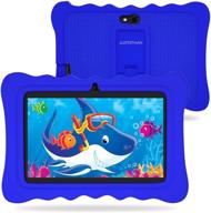 👧 7 inch kids tablet with android 9.0, wifi, parental control | preloaded learning apps & games | kids-proof case (blue) logo